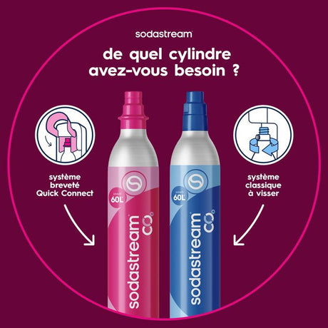 Recharge Gaz SODASTREAM - Systeme original a viser - Jusqu'a 60L d'eau gazéifier