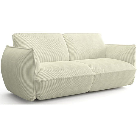 Canapé fixe - 3 places - SOFFIO - Tissu Creme - 220 x 98 x 83 cm