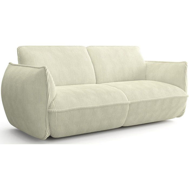 Canapé fixe - 3 places - SOFFIO - Tissu Creme - 220 x 98 x 83 cm