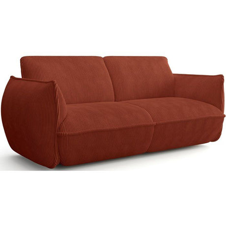 Canapé fixe - 3 places - SOFFIO - Tissu Terracotta - 220 x 98 x 83 cm