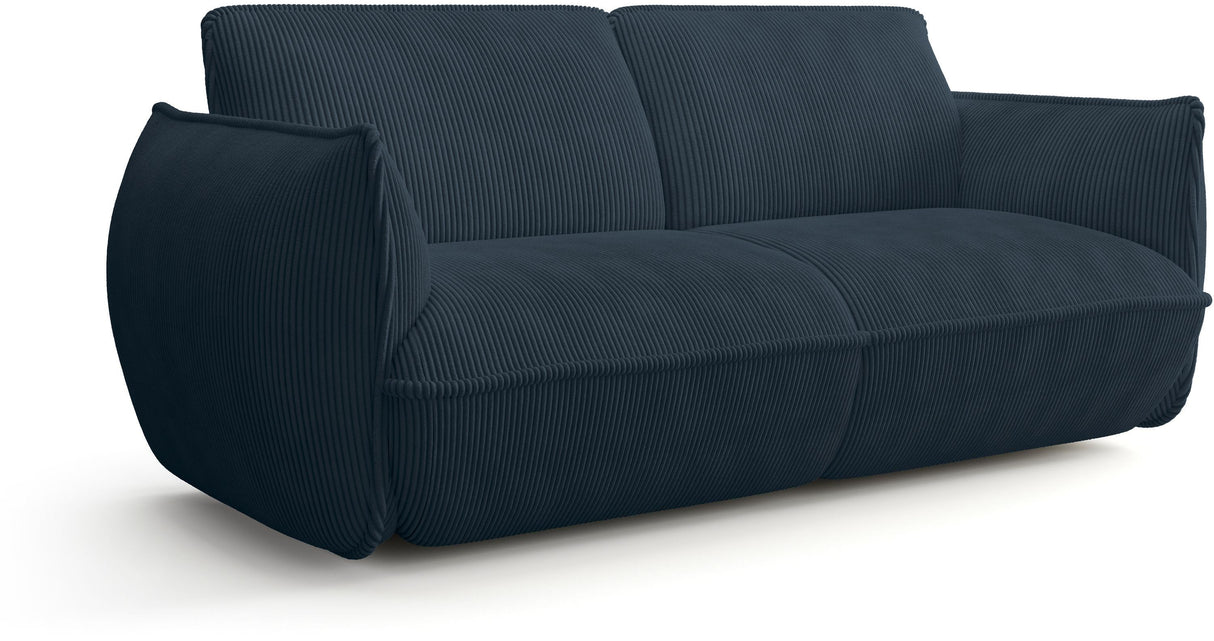 Canapé fixe - 3 places - SOFFIO - Tissu Bleu - 220 x 98 x 83 cm