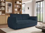 Canapé fixe - 3 places - SOFFIO - Tissu Bleu - 220 x 98 x 83 cm