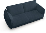 Canapé fixe - 3 places - SOFFIO - Tissu Bleu - 220 x 98 x 83 cm