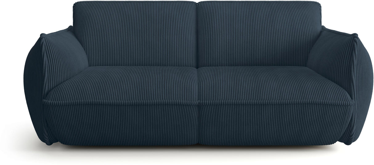 Canapé fixe - 3 places - SOFFIO - Tissu Bleu - 220 x 98 x 83 cm