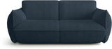 Canapé fixe - 3 places - SOFFIO - Tissu Bleu - 220 x 98 x 83 cm