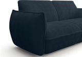 Canapé fixe - 3 places - SOFFIO - Tissu Bleu - 220 x 98 x 83 cm