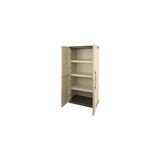 Armoire de rangement haute en rÈsine TOOD - 3 tablettes - Taupe/Ècru - Charge maximale 60 kg