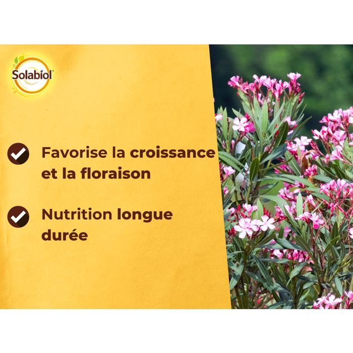 SOLABIOL Engrais lauriers & bougainvilliers - 1,5kg - Jusqu'a 30 pieds - Favorise la floraison et la croissance
