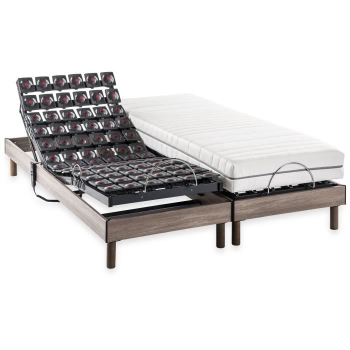 Ensemble relaxation électrique matelas + sommier - 2x80x200 cm - Matelas ressorts ensachés DEKO DREAM ERGO 9 Dreamzone