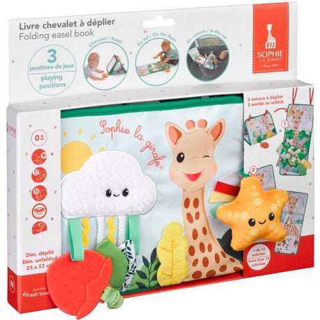 Livre d'éveil - SOPHIE LA GIRAFE - Livre Chevalet a déplier - 3 positions jeu - Miroir - Activités sensorielles