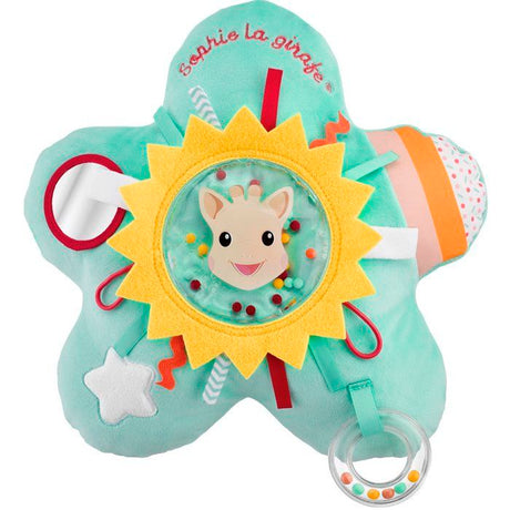 Coussin d'éveil - SOPHIE LA GIRAFE - Soleil - Activités sensorielles - Miroir - Textures et billes