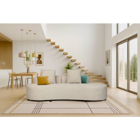 Canapé fixe - 4 places - SOPHIE - Tissu Beige - 232 x 94 x 70 cm