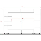 Composition murale TV SIENNA - Laqué blanc et béton - L295 x P30 x H187 cm