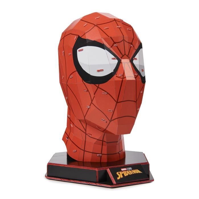 Puzzle 3D Masque Spiderman 82 pieces, Marvel Spiderman inspiré de la saga, Jeu de construction a collectionner, 4D BUILD, Jeu enfant