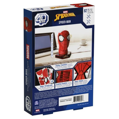 Puzzle 3D Masque Spiderman 82 pieces, Marvel Spiderman inspiré de la saga, Jeu de construction a collectionner, 4D BUILD, Jeu enfant