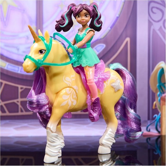 Unicorn Academy Licorne Leaf avec Lumieres et Poupée Ava