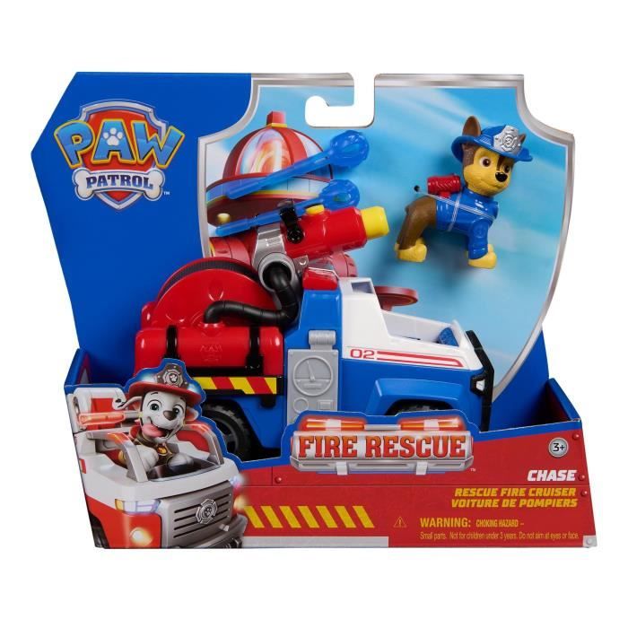 Figurine Chase - Véhicules + 2 projectiles - des 3 ans - Fire Rescue - La Pat'Patrouille