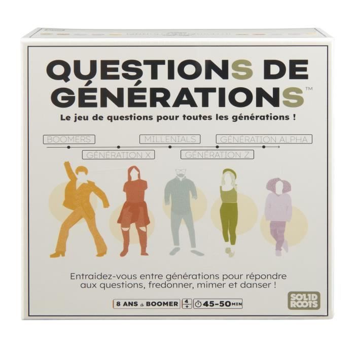 Questions de générations - 2000 questions et 100 défis amusants - Jeu de société - des 8 ans