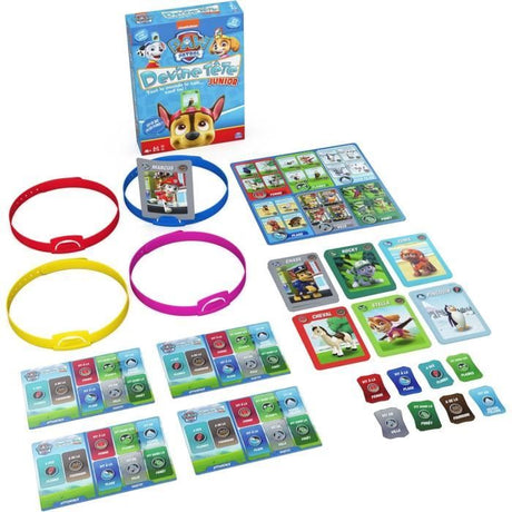 Devine Tete Pat Patrouille, Jeu de Société, Bandeaux et Devinettes, Version Française, Jeu Enfant des 4 ans