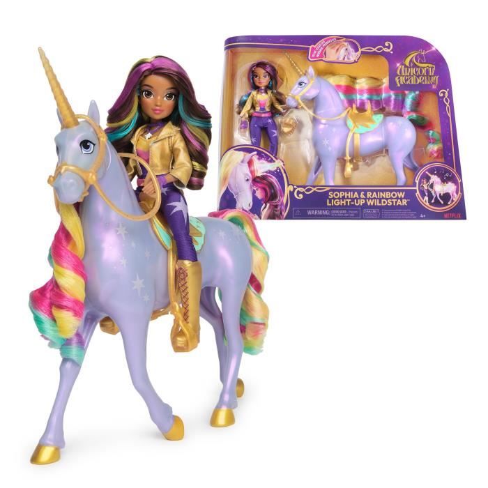 SPIN MASTER LICORNE A FONCTIONS 28 CM WILDSTAR + POUPEE 24 CM Unicorn Academy