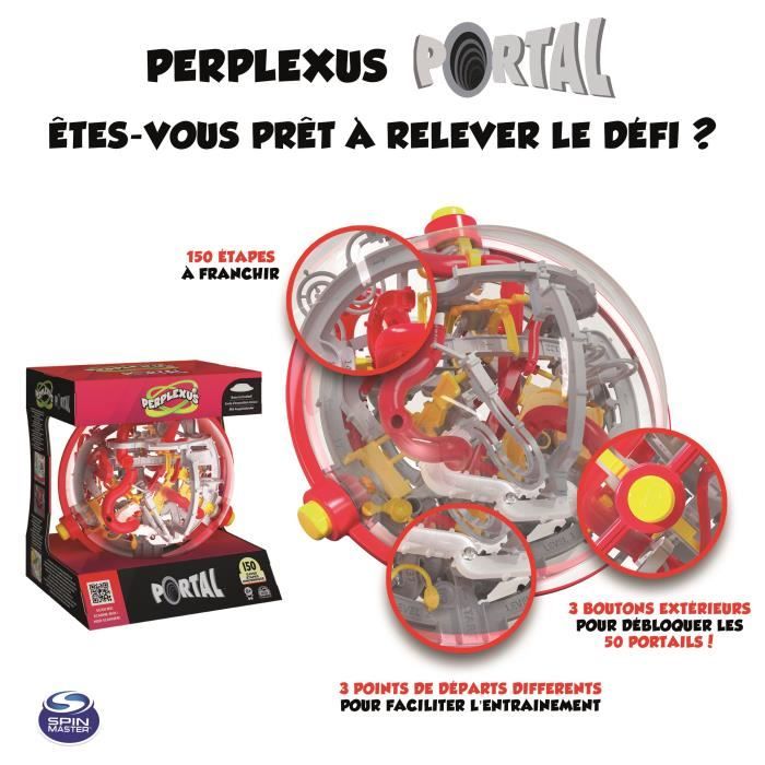 Perplexus Portal Labyrinthe 3D - SPIN MASTER - 150 Défis, 50 Portails et 3 Boutons
