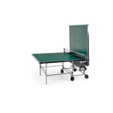 Table tennis de table - SPONETA - S3-46 e - Pliable - Usage extérieur - Filet + rangements + 4 roues doubles pivotantes - Gris/vert