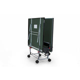 Table tennis de table - SPONETA - S3-46 e - Pliable - Usage extérieur - Filet + rangements + 4 roues doubles pivotantes - Gris/vert