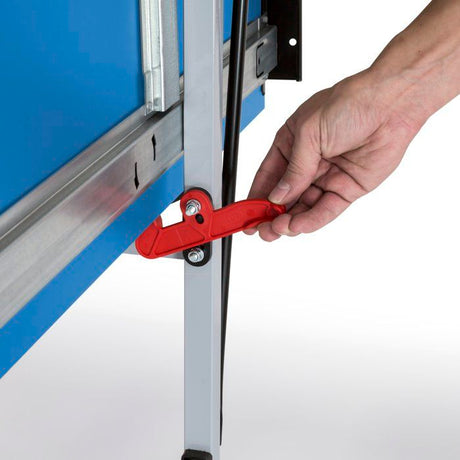 Table tennis de table - SPONETA - S3-47 e - Pliable - Usage extérieur - Demi-plateau relevable - Gris et bleu
