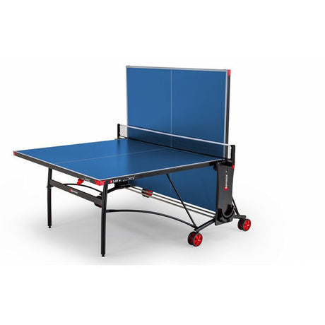 Table tennis de table - SPONETA - S3-87e - Pliable - Usage extérieur - Filet + rangements + roues multi-directionnelles - Bleu/noir