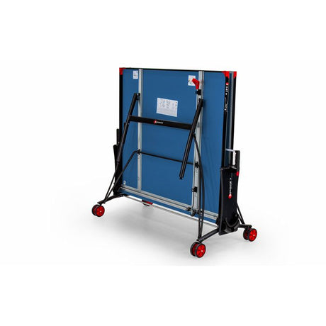 Table tennis de table - SPONETA - S3-87e - Pliable - Usage extérieur - Filet + rangements + roues multi-directionnelles - Bleu/noir