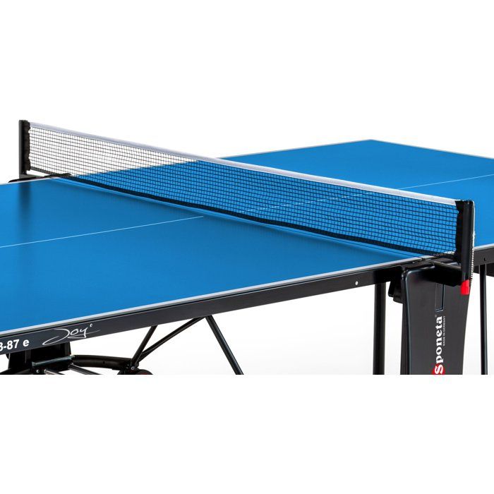 Table tennis de table - SPONETA - S3-87e - Pliable - Usage extérieur - Filet + rangements + roues multi-directionnelles - Bleu/noir