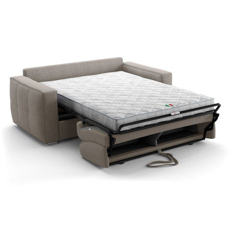 Canapé convertible express - 3 places - SQUARE - Tissu Beige - 200 x 105 x 90 cm