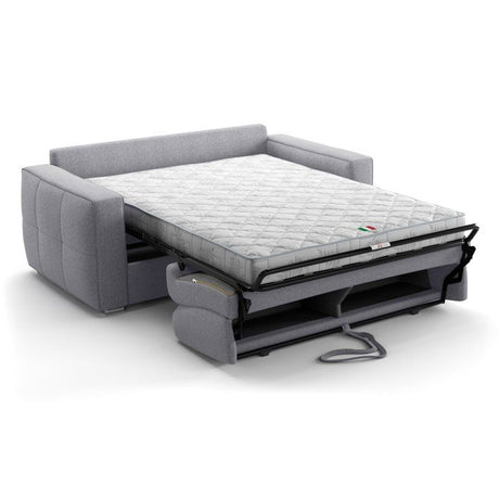 Canapé convertible express - 3 places - SQUARE - Tissu Gris clair - 200 x 105 x 90 cm