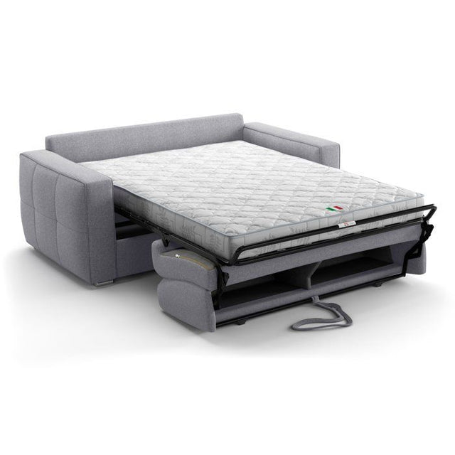 Canapé convertible express - 3 places - SQUARE - Tissu Gris clair - 200 x 105 x 90 cm