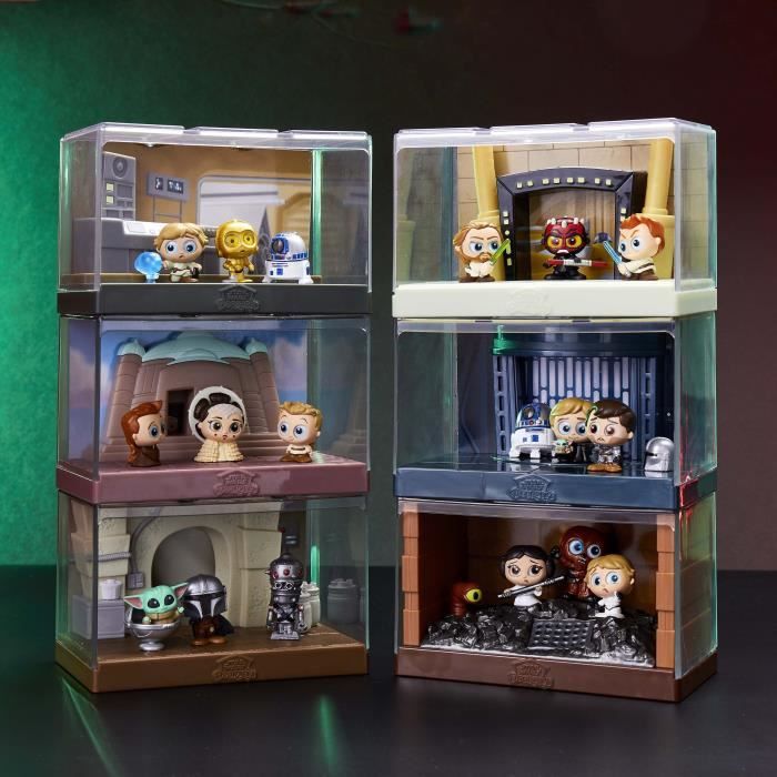 Doorables Star Wars Scene emblématiques, 6 scenes emblématiques avec 3 personnages chacune, Figurines a collectionner, des 5 ans. Mo