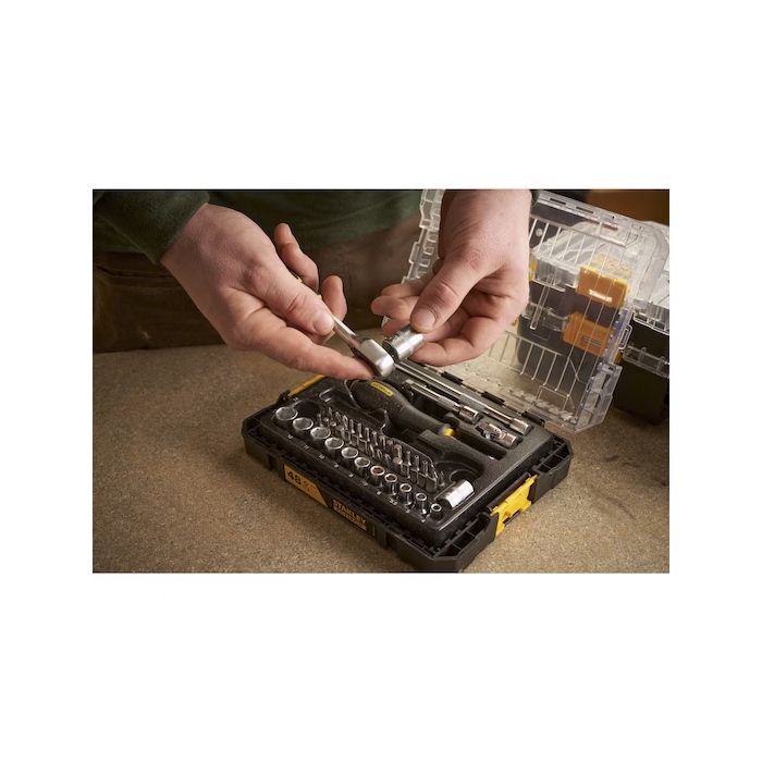 COFFRET DE DOUILLES STAKBOX M - Ľ'' STANLEY JEU DE 48 PCS - FATMAX - FMMT98101-0
