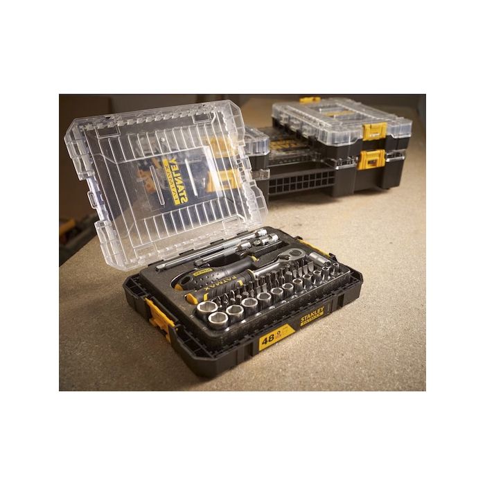 COFFRET DE DOUILLES STAKBOX M - Ľ'' STANLEY JEU DE 48 PCS - FATMAX - FMMT98101-0