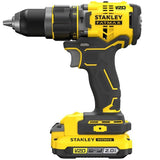 Perceuse visseuse a percussion sans fil - 18V - STANLEY FATMAX V20 - SFMCD721M2K-QW - Brushless - 80Nm - 2 batteries 4 Ah + chargeur