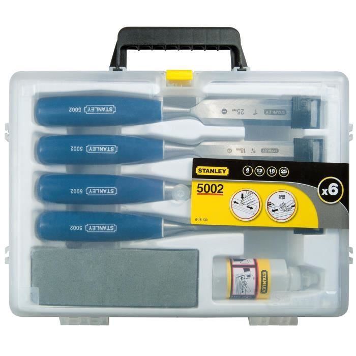 Coffret de ciseaux a bois - STANLEY - 0-16-130 - Jeu de 4 pieces - manche ABS
