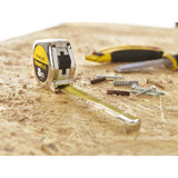 Metre ruban 8m x 25mm STANLEY - Powerlock Classic ABS - Revetement Mylar - Crochet 3 rivets