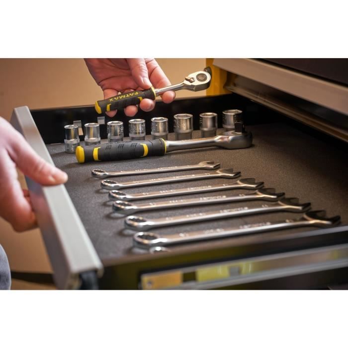 Servante d'telier - Vide - 7 tiroirs - STANLEY - Noir et jaune