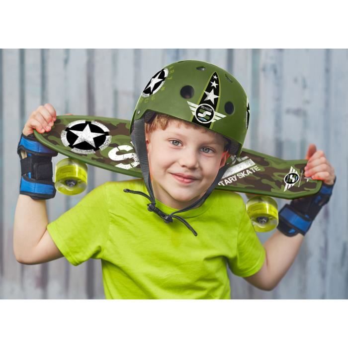 STAMP Skateboard 24 x 7 avec poignée Skids Control Military