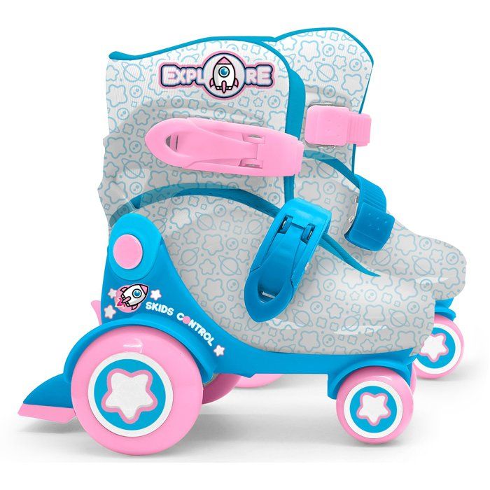 Patins ajustables - STAMP - Skids Control Explore - 4 roues - Taille 23-26 - Rose