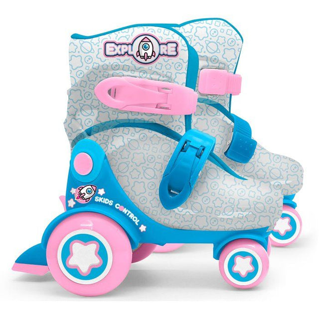 Patins ajustables - STAMP - Skids Control Explore - 4 roues - Taille 23-26 - Rose