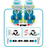 Patins ajustables - STAMP - Skids Control Explore - 4 roues - Taille 23-26 - Bleu