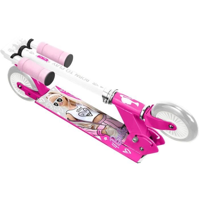 Trottinette pliable - STAMP - Barbie - Pour enfant a partir de 4 ans - Roulement a billes ABEC 5