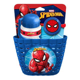 Set Corbeille + Bidon + Sonnette SPIDER-MAN - Pour Enfant a partir de 3 ans - Couleur Bleu et Rouge