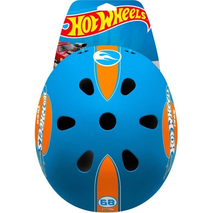 Casque Skate STAMP - Hot Wheels - Taille 53/57cm - Confortable et Ajustable - Garçon