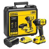 Visseuse a impacts - STANLEY FATMAX V20 - SFMCF820D2K-QW - 190 Nm Brushless - Lithium 18V - 2 Batteries 2Ah