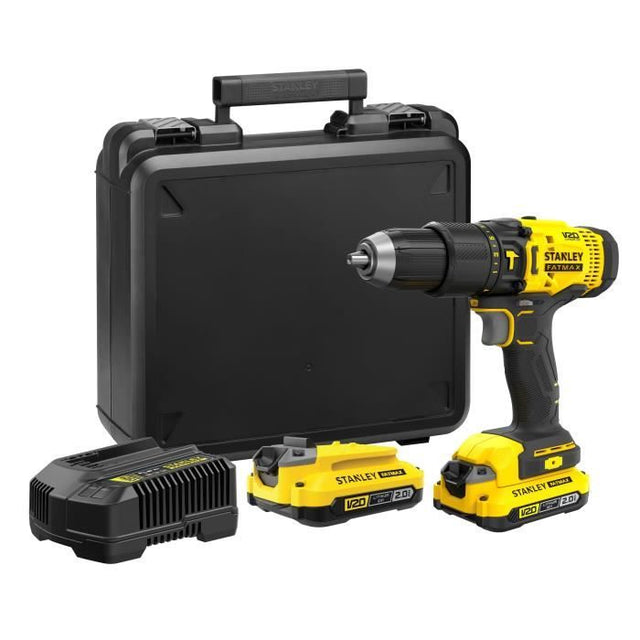 Perceuse visseuse a percussion sans fil - 18V - STANLEY FATMAX V20 - SFMCD711D22-QW - Brushless - 50Nm - 2 batteries 2 Ah + chargeur